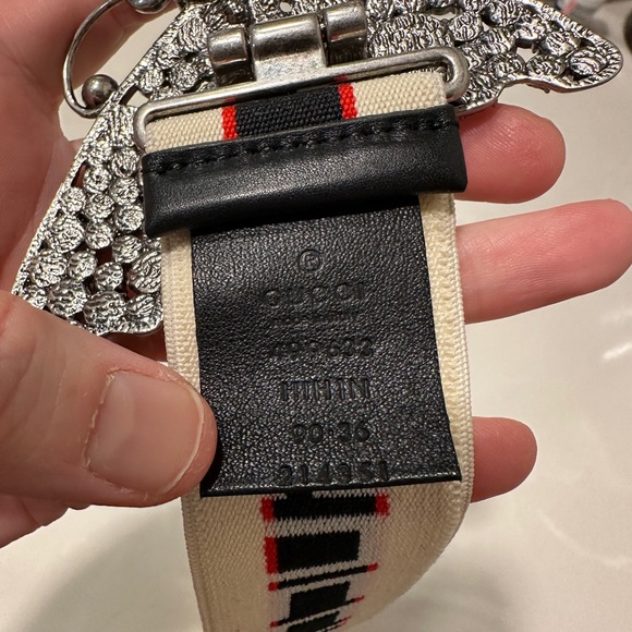 Gucci Butterfly Swarovski  Crystal elastic belt size 36/90 10-12US - Picture 6 of 7